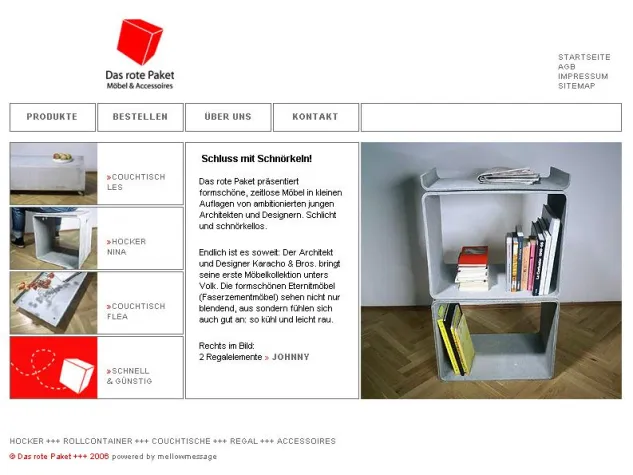 Bild: Puristische Möbel - Rot verpackt