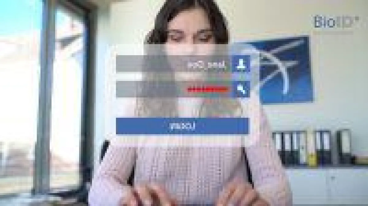 BioID Biometrie prüft die Anwesenheit des berechtigten Nutzers in der Passwortmanagement Software  von TESIS SYSware. © BioID GmbH