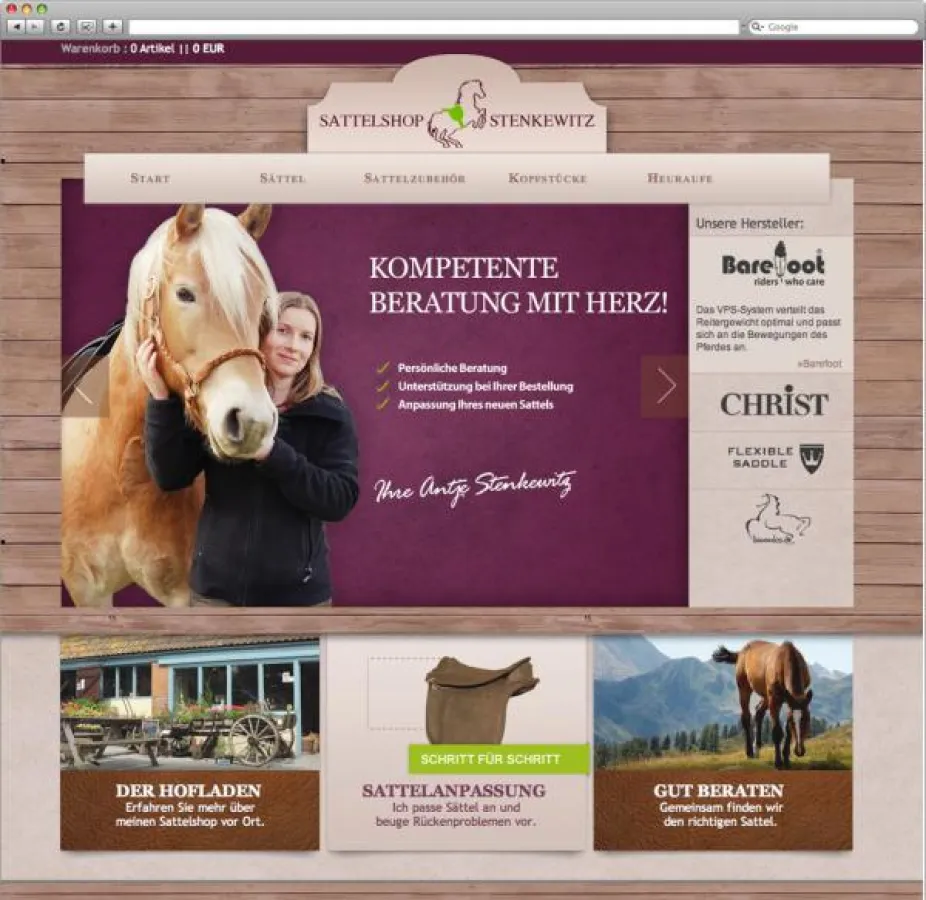 Sattelshop für baumlose Sättel und pferdefreundliches Zubehör
