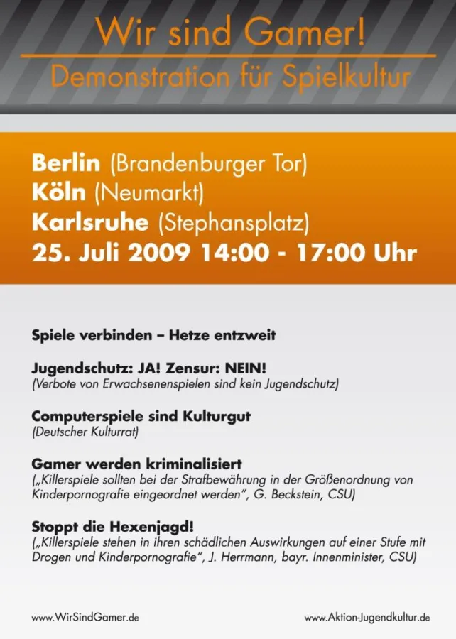 Ankündigungsflyer der bundesweiten Demonstrationen