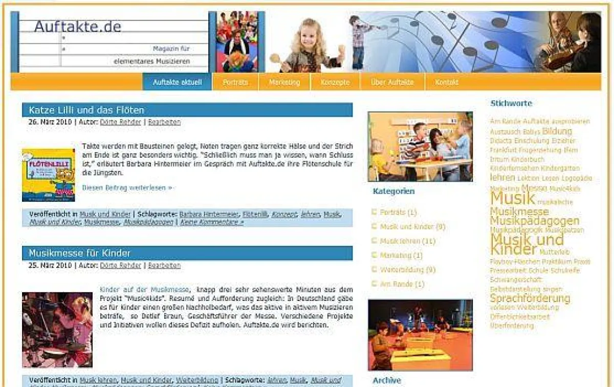 Seit dem 25. März 2010 ist Auftakte.de am Start