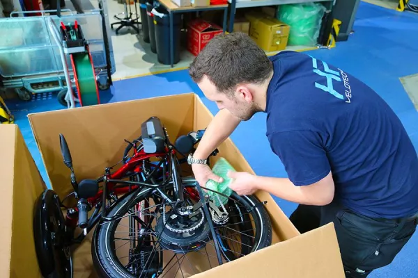 Bild: HP Velotechnik halbiert den Verpackungsmüll