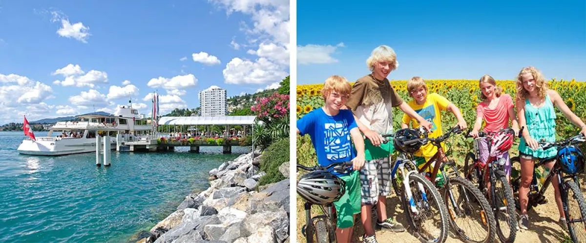 Montreux, Kinder mit Mountainbikes