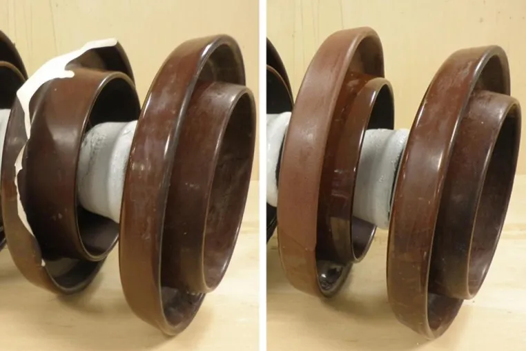 Bild: Porzellanisolatoren reparieren statt ersetzen mit Belzona-Polymertechnologie
