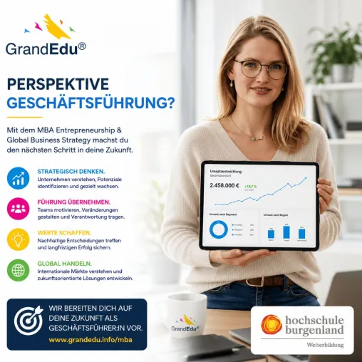 Bild: GrandEdu: Mit dem MBA Entrepreneurship & Global Business Strategy in die Geschäftsführung