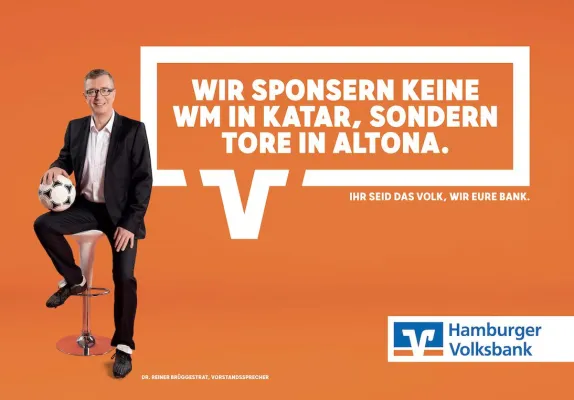 „Ihr seid das Volk, wir eure Bank.“ Markenrelaunch für Hamburger Volksbank Bild: „Ihr seid das Volk, wir eure Bank.“ Markenrelaunch für Hamburger Volksbank