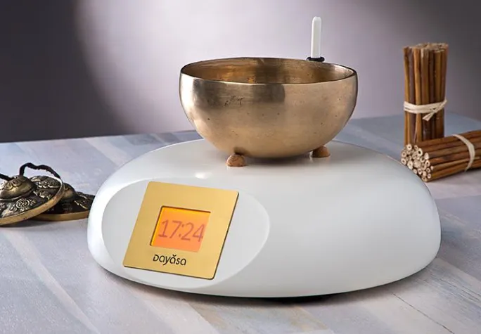Meditation leicht gemacht mit Klangschalen-Uhr Bild: Meditation leicht gemacht mit Klangschalen-Uhr
