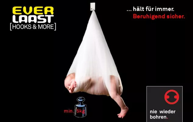 Bild: Dauerhafter Halt bis 15 kg - Endlich Klebehaken ohne Haken