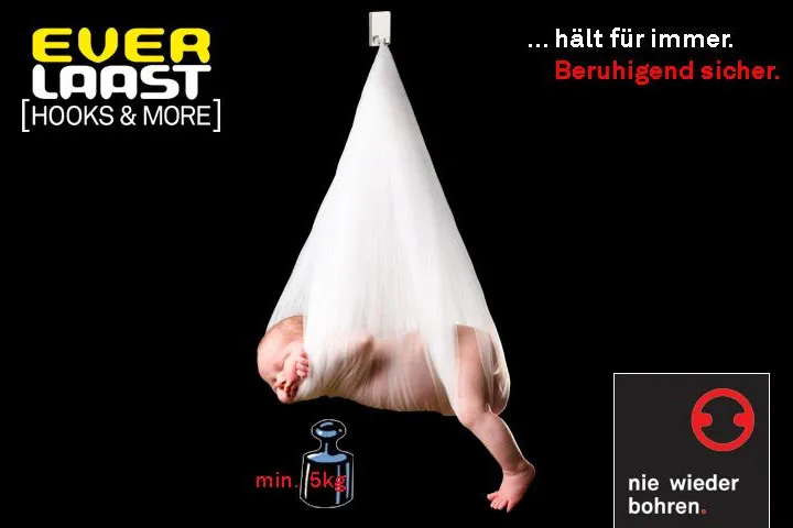 Dauerhafter Halt bis 15 kg - Endlich Klebehaken ohne Haken Bild: Dauerhafter Halt bis 15 kg - Endlich Klebehaken ohne Haken