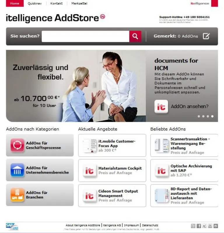 Der neue itelligence addstore ist online