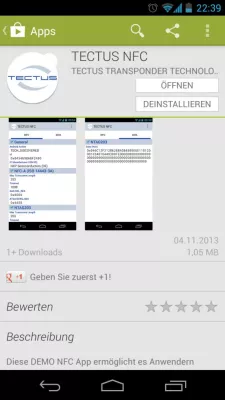 Bild: TECTUS goes NFC mit Veröffentlichung einer NFC APP im Google Playstore™