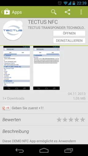 TECTUS goes NFC mit Veröffentlichung einer NFC APP im Google Playstore™ Bild: TECTUS goes NFC mit Veröffentlichung einer NFC APP im Google Playstore™