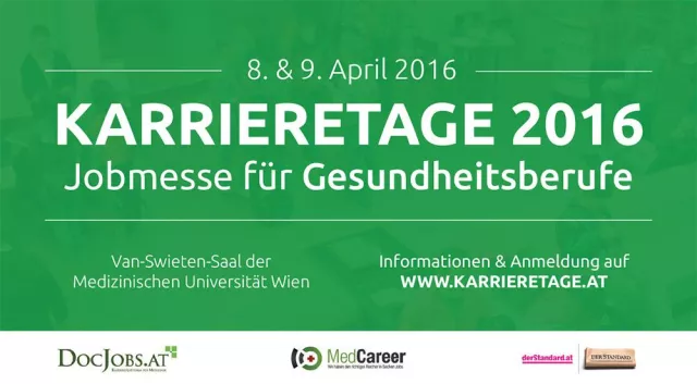 Karrieretage 2016 - Jobmesse für Gesundheitsberufe Bild: Karrieretage 2016 - Jobmesse für Gesundheitsberufe