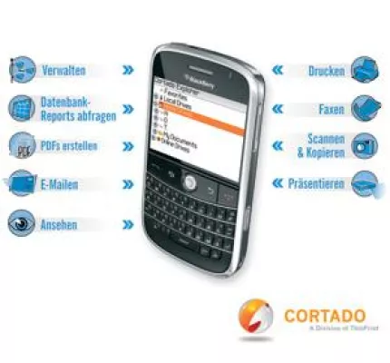 Bild: Cortado optimiert mobiles Dokumentenmanagement für BlackBerry Enterprise Server 5.0
