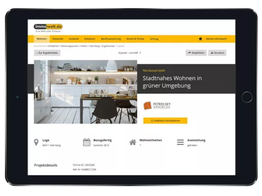 Bild: Neue Immobilien noch besser vermarkten: Immowelt schafft Platz für Neubauprojekte