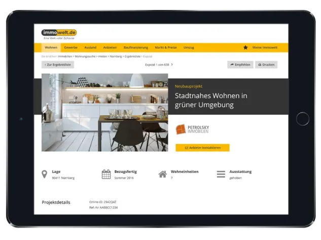 Bild: Neue Immobilien noch besser vermarkten: Immowelt schafft Platz für Neubauprojekte