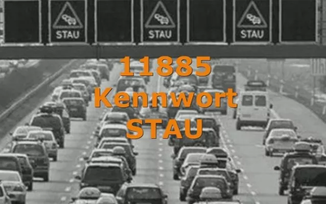 Bild: Bundesweite hochaktuelle Stauhotline via 11885 Kennwort Stau