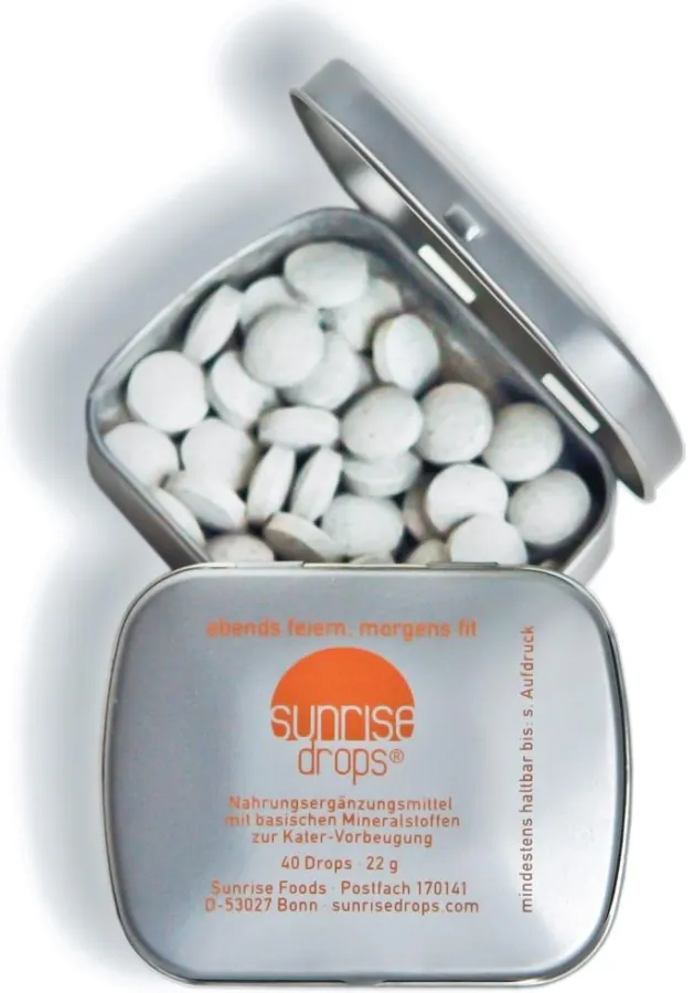 Sunrise Drops in ihren handlichen Metalldöschen
