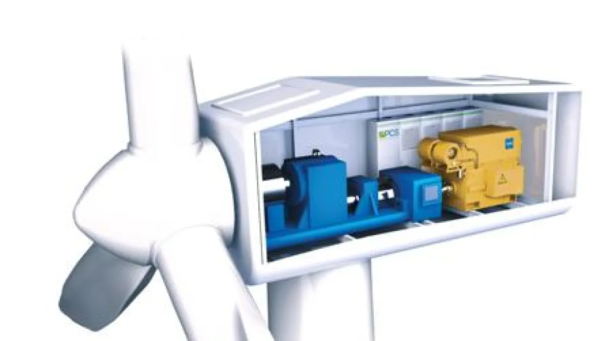 Aufgeräumt: die Anordnung des Systems aus PCS Green Line Vollumrichters und des VEM Synchrongenerato