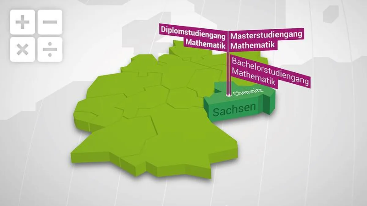 Ab dem Wintersemester 2018/19 wird der modular aufgebaute Diplomstudiengang Mathematik zusätzlich zu den bestehenden Bachelor- und Master-Studiengängen an der TU Chemnitz angeboten. (TU Chemnitz/Jaco