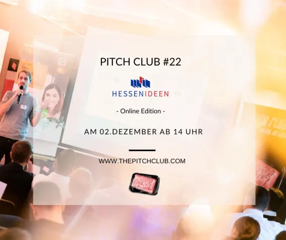 Bild: Pitch Club #22 "Hessen Ideen" Online Edition am 2. Dezember 2020 ab 14 Uhr