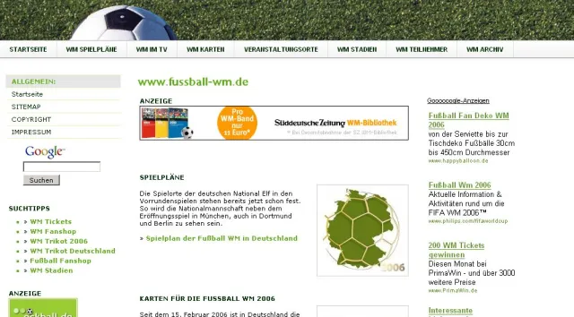 Bild: Fussball-wm.de startet als Informationsportal