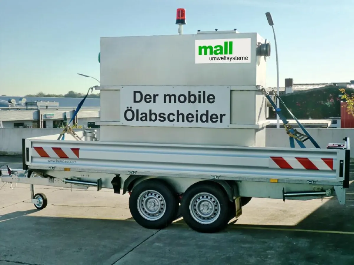 Die mobile Abscheideranlage NeutraRent von Mall steht einsatz- und abrufbereit zur Verfügung.