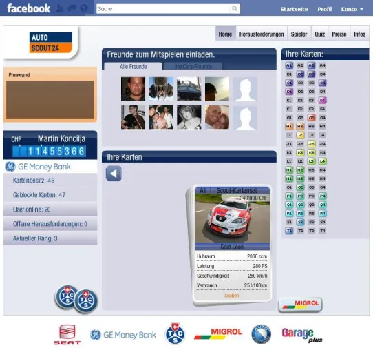 Das HotCars-Quartett von AutoScout24 auf Facebook Bild: Das HotCars-Quartett von AutoScout24 auf Facebook