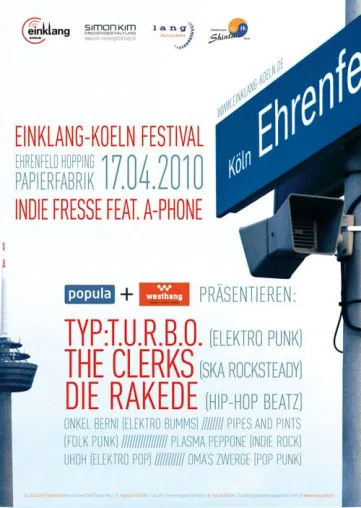 Das einklang-koeln Festival am 17.04.2010 in der Papierfabrik Köln Bild: Das einklang-koeln Festival am 17.04.2010 in der Papierfabrik Köln
