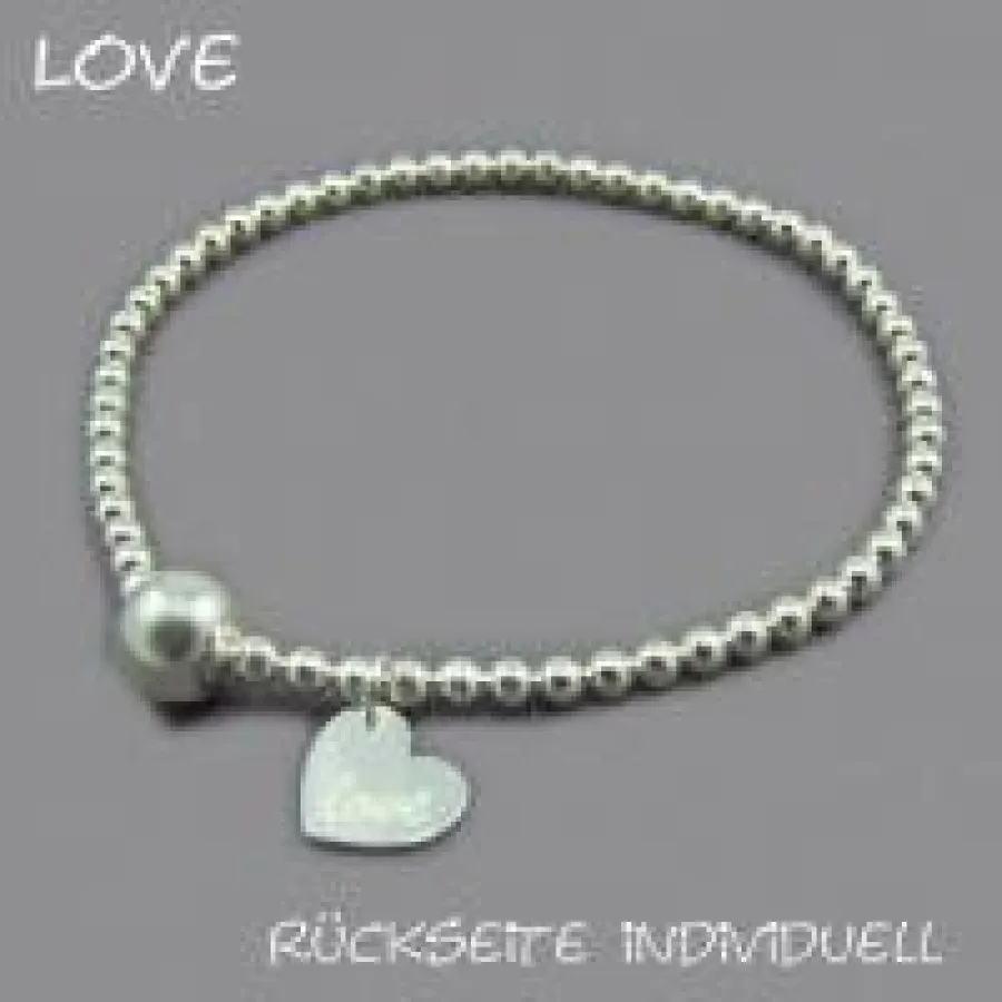 Schöne Geschenkidee für junge Mamis zu Muttertag - Kugelarmband, graviert mit dem Namen des Kindes