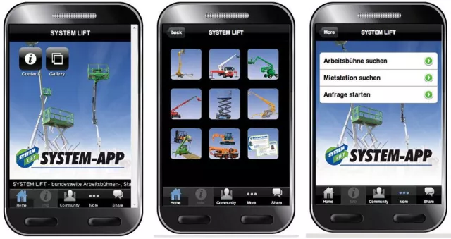 Bild: Schnell und unkompliziert die passende Arbeitsbühne finden: Kostenlose Web-App von System Lift für Smartphones