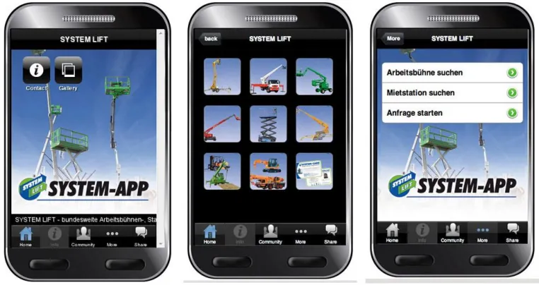 Bild: Schnell und unkompliziert die passende Arbeitsbühne finden: Kostenlose Web-App von System Lift für Smartphones