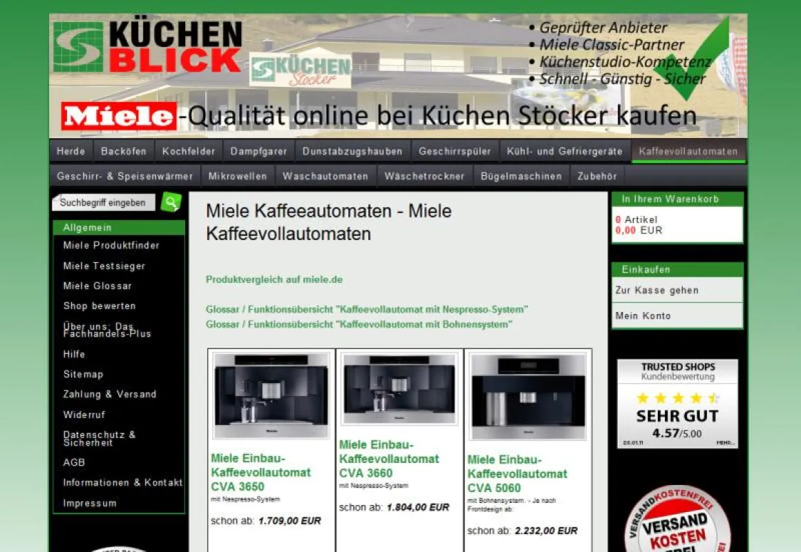 Miele Kaffeevollautomaten-Kategorie auf Küchenblick.de