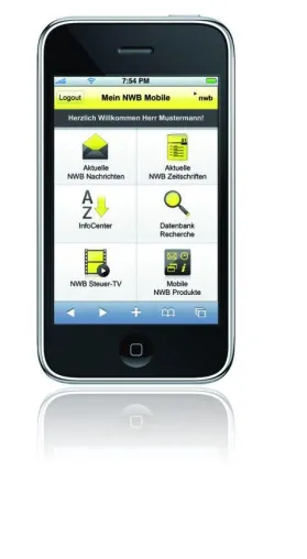 NWB Mobile – Die steuerrechtliche Datenbank für Handy und iPhone Bild: NWB Mobile – Die steuerrechtliche Datenbank für Handy und iPhone