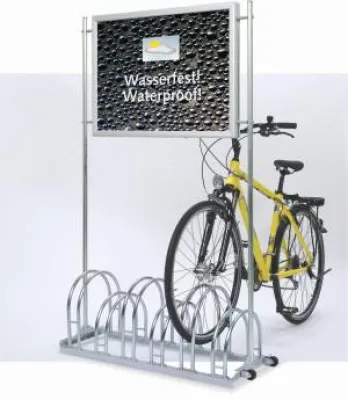 Bild: Werbefahrradständer - Der Regen kann kommen