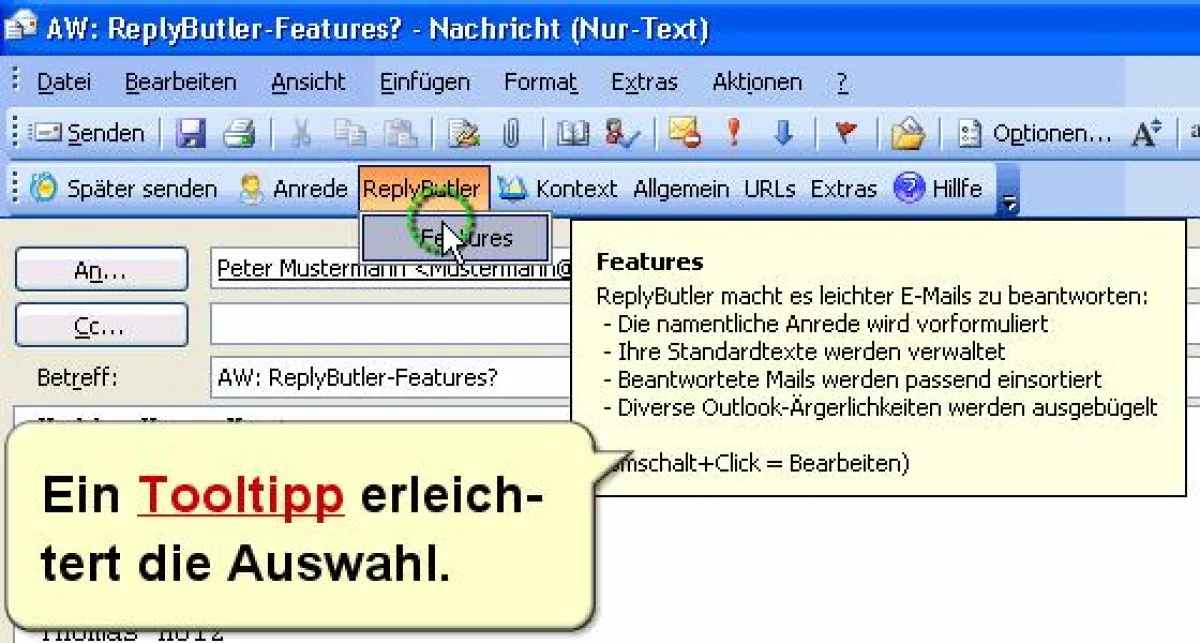 ReplyButler in Aktion