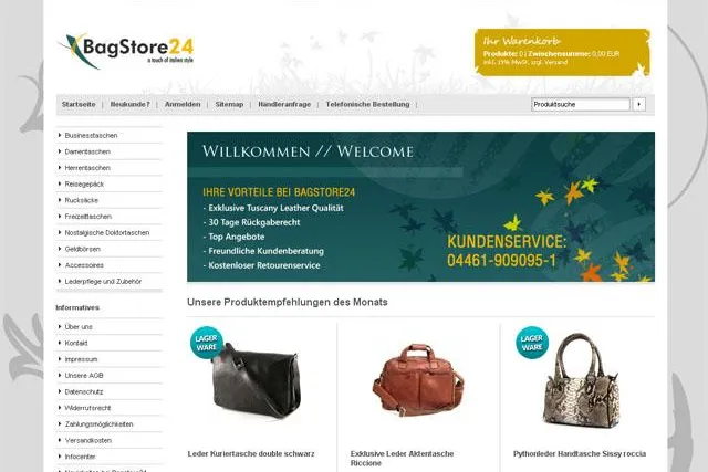 Ledertaschen, Businesstaschen und Reisetaschen jetzt auch per Rechnungskauf Bild: Ledertaschen, Businesstaschen und Reisetaschen jetzt auch per Rechnungskauf