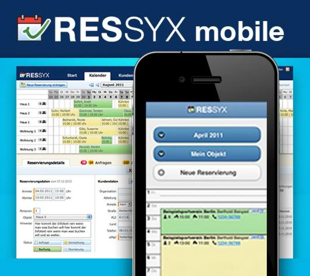 Reservierungssoftware RESSYX für mobile Geräte und Smartphones optimiert