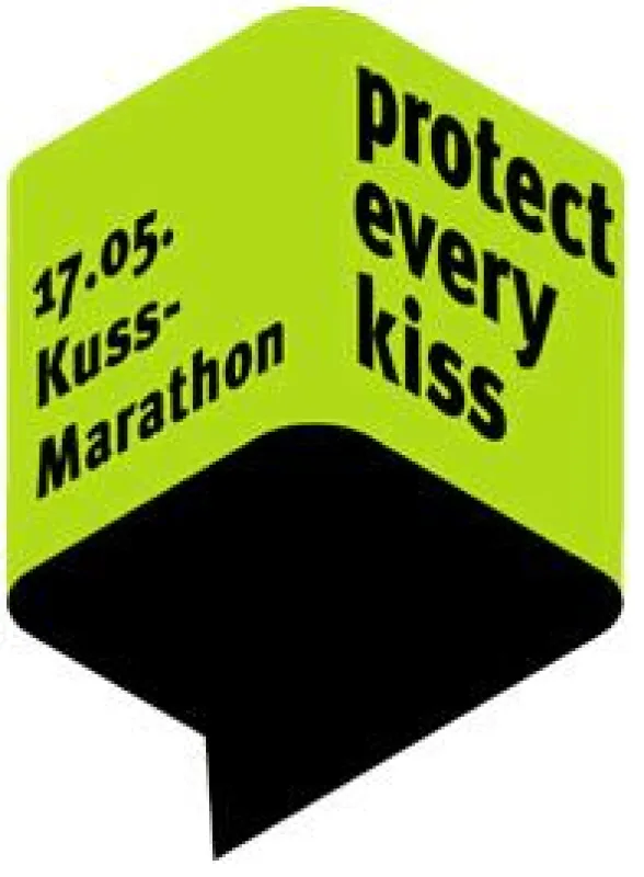 Das Logo der MANEO-Opferhilfe für die KISS-IN-Aktion am 17. Mai 2010 in Berlin.