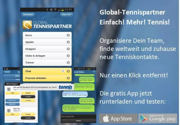 Bild: Global-Tennispartner - Mit der neuen Version noch komfortabler durch Team- und Chatfunktionen