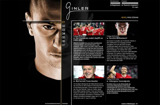 Bild: Schweizer Nationalspieler Gökhan Inler mit neuer Website online