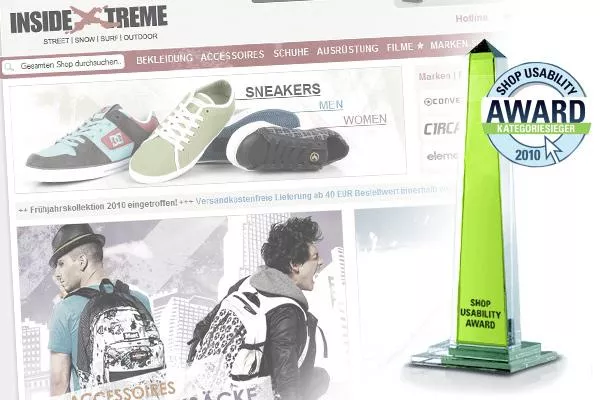 Bild: Inside Xtreme erhält Auszeichnung beim Shop Usability Award 2010