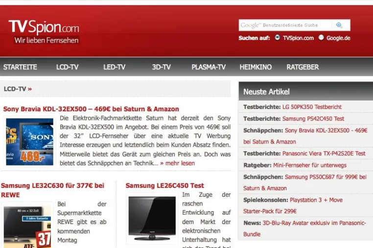 Bild: Alle Jahre wieder - der richtige Fernseher zum Fest der Liebe dank TVSpion.com