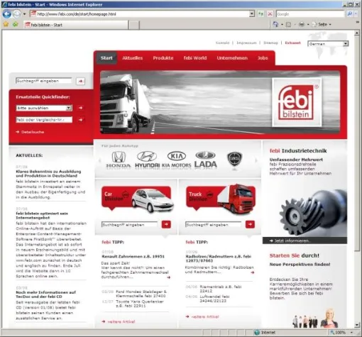 kernpunkt optimiert das Internetangebot von febi bilstein auf Basis von FirstSpirit Bild: kernpunkt optimiert das Internetangebot von febi bilstein auf Basis von FirstSpirit