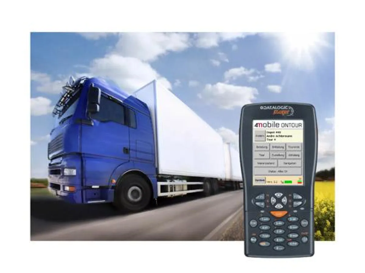 Disposition, Track & Trace sowie Tourenplanung in Echtzeit: Mit der Telematik-Software 4mobile ONTOUR von ICS, hier mit dem Datalogic Jet, wird die lückenlose und fehlerfreie Auftragsabwicklung für T