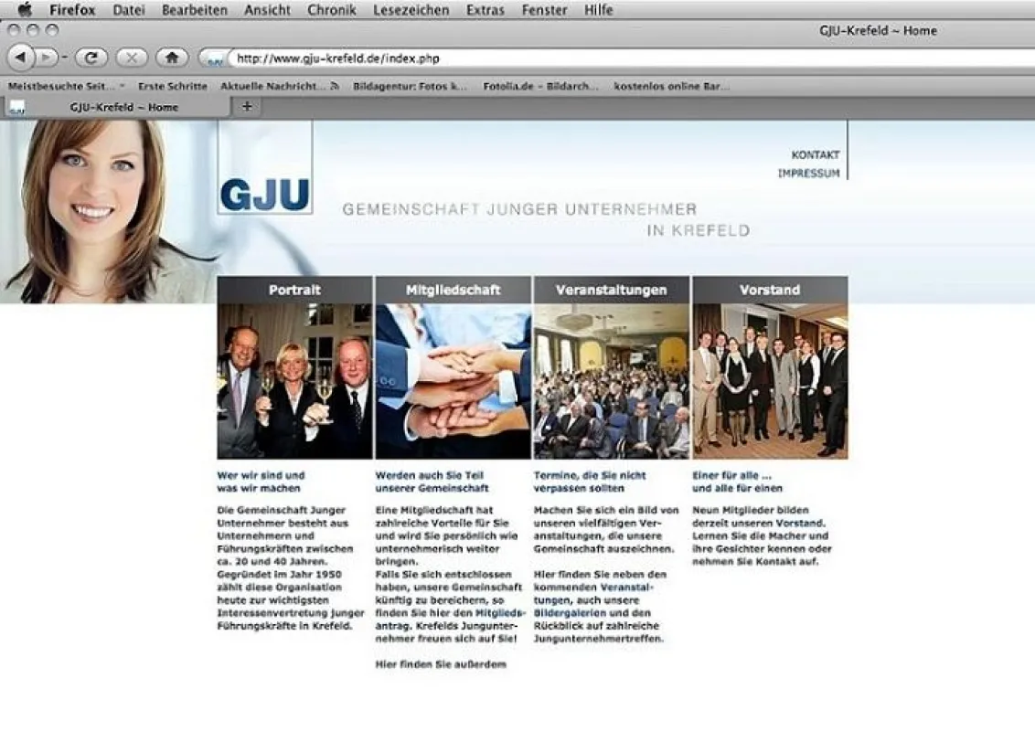 Die neue Internetpräsenz der GJU Krefeld aus dem Hause Lohmann and Friends Marketing und Kommunikation