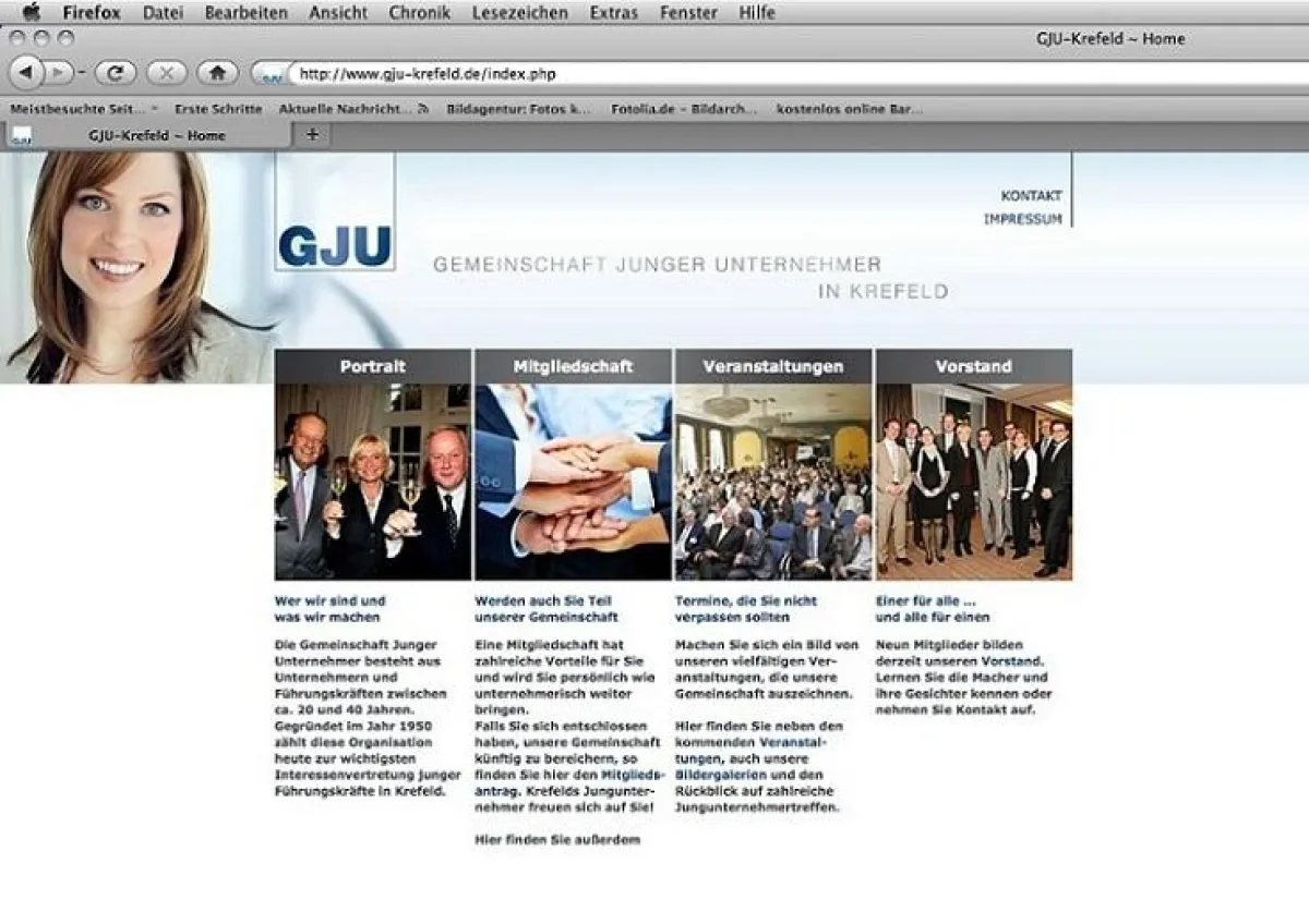 Die neue Internetpräsenz der GJU Krefeld aus dem Hause Lohmann and Friends Marketing und Kommunikation