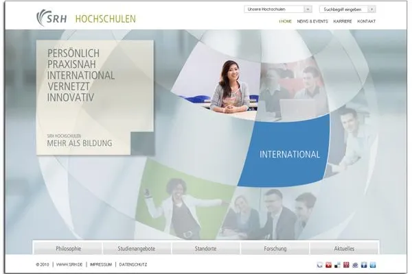 cyperfection realisiert Komplett-Relaunch der SRH Hochschulen Bild: cyperfection realisiert Komplett-Relaunch der SRH Hochschulen