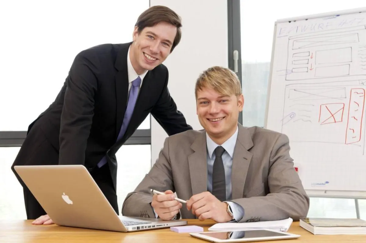 Die stolzen Gründer: Christian Klaucke und Christoph Mühlbauer (von links).