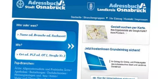 Adressbuch zum Jubiläum aufgefrischt - cytrus GmbH relauncht adressbuch-osnabrueck.de von M & E Bild: Adressbuch zum Jubiläum aufgefrischt - cytrus GmbH relauncht adressbuch-osnabrueck.de von M & E